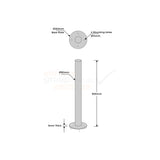 Bollard 90mm Surface Mounted - Stainless Steel 304