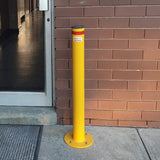 Surface Mounted Bollard 90mm Yellow - Black Cap