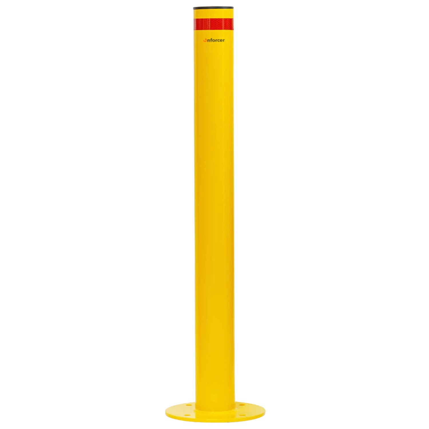 Surface Mounted Bollard 90mm Yellow - Black Cap