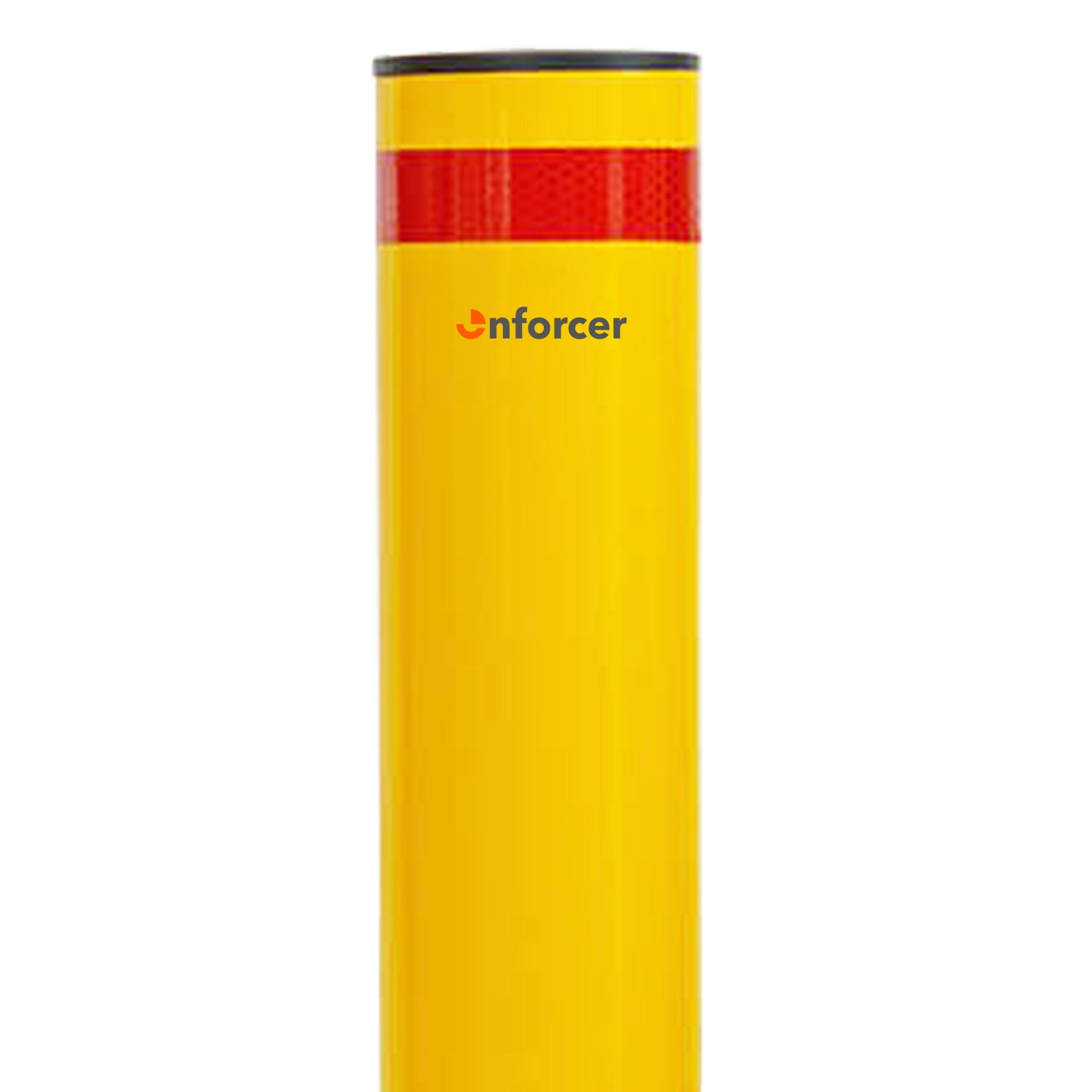 Surface Mounted Bollard 90mm Yellow - Black Cap