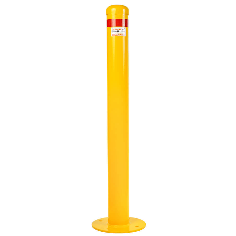 Surface Mounted Bollard 90mm Yellow 1200mm High