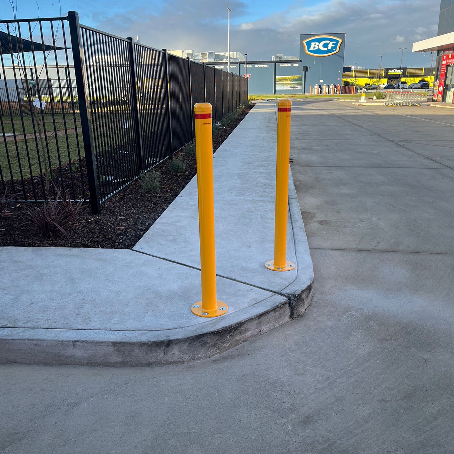 Surface Mounted Bollard 90mm Yellow 1200mm High
