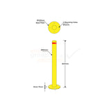 Surface Mounted Bollard 90mm Yellow