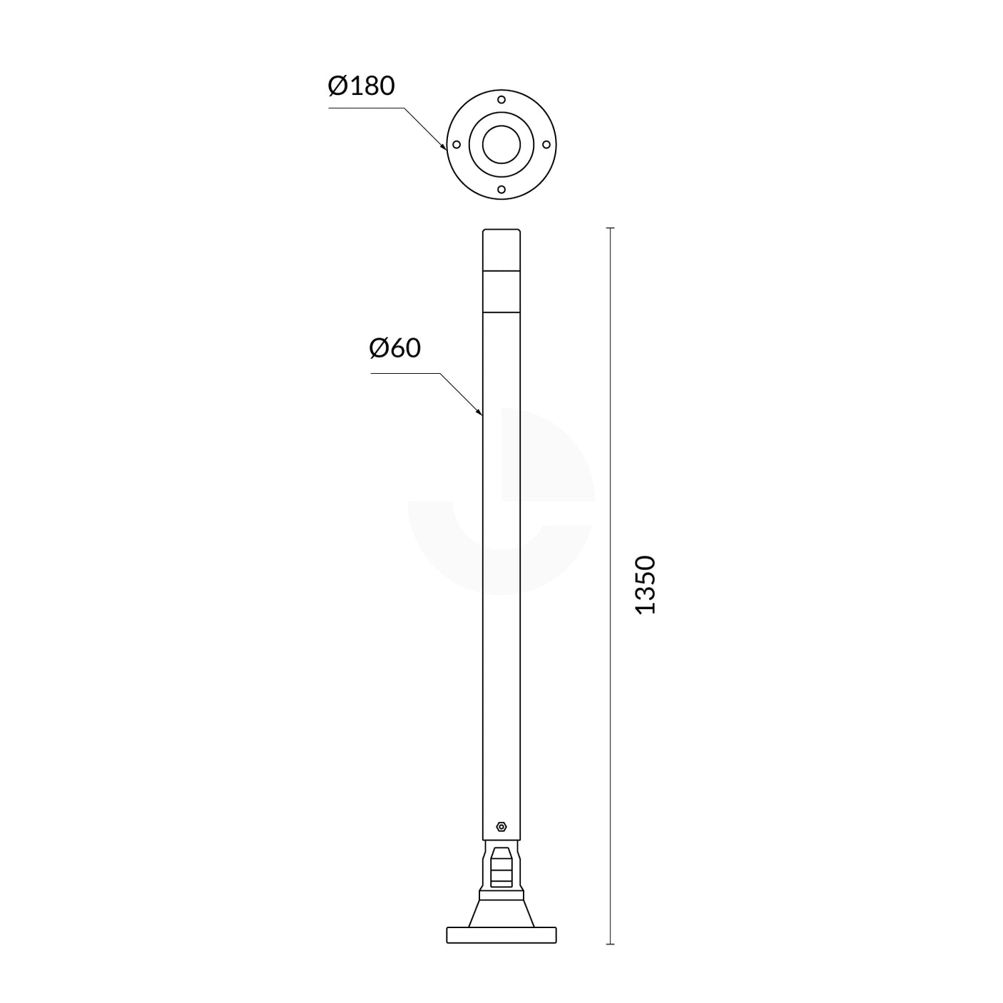 Bollard Flexible Sign Delineators - 1350mm High