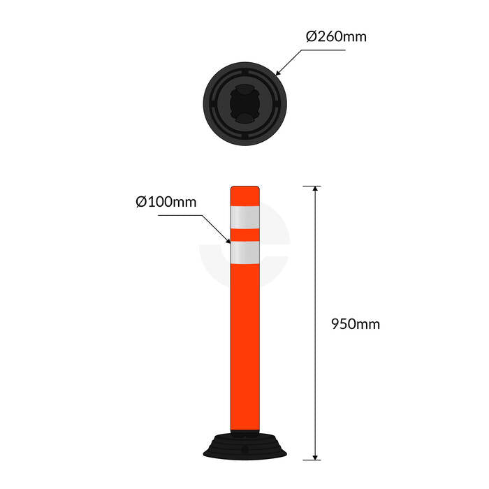 Bollard Flexible Rebound - Two Piece