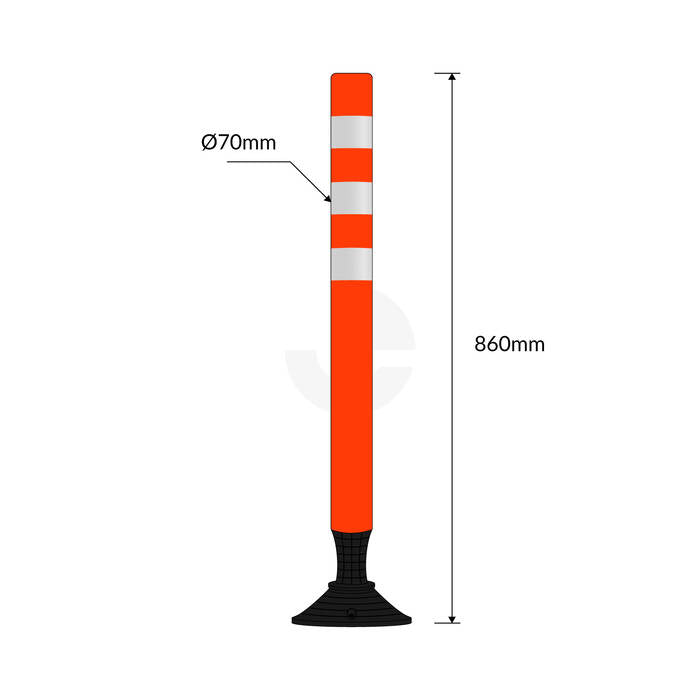 Bollard Flexible Delineator - Two Piece