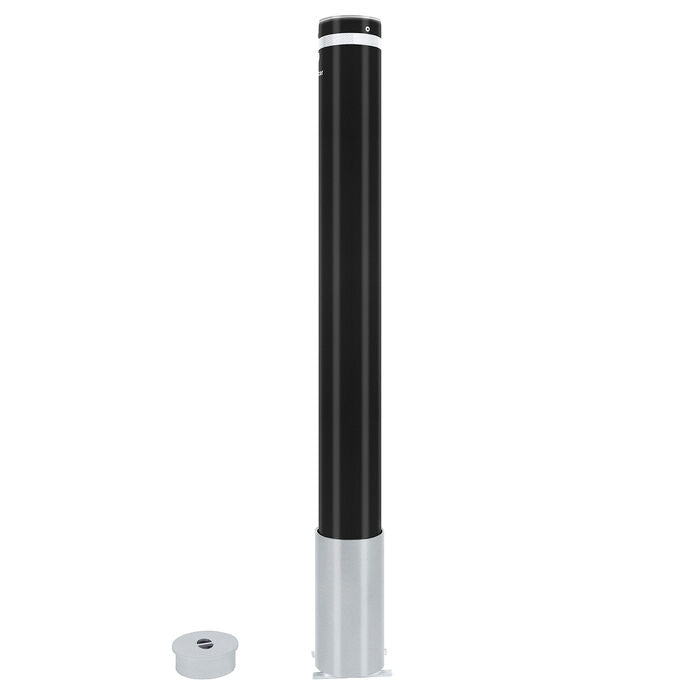 Bollard Heavy Duty - Removable KeyLock 114mm In Ground - Keyed Unique - Black