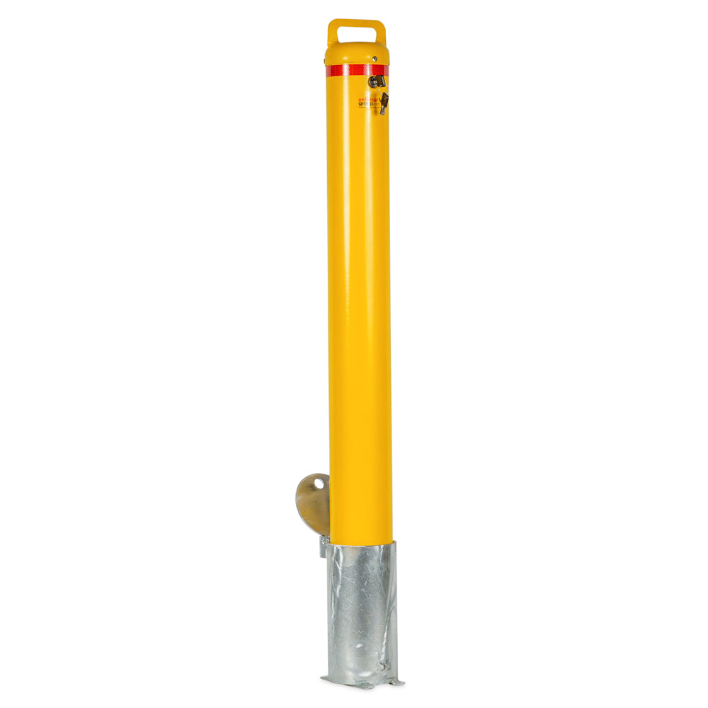 Bollard Heavy Duty - Removable KeyLock 114mm In Ground - Keyed Unique - Yellow