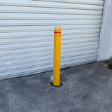 Bollard Heavy Duty - Removable KeyLock 114mm In Ground - Keyed Unique - Yellow