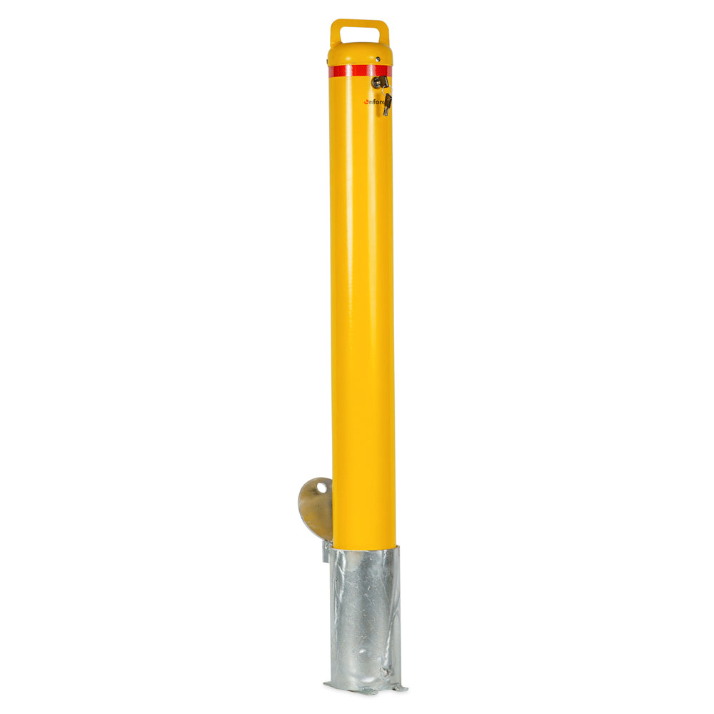 Bollard Heavy Duty - Removable KeyLock 114mm In Ground - Keyed Unique - Yellow