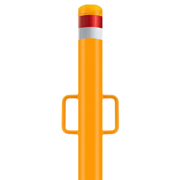 Bollard Heavy-Duty 114mm Removable In-Ground Single Lock Shared Zone Yellow