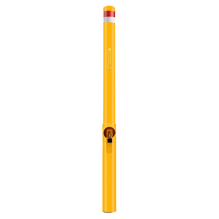 Bollard Heavy-Duty 114mm Removable In-Ground Single Lock Shared Zone Yellow