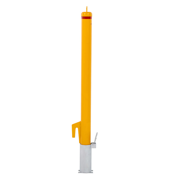 Bollard Heavy Duty - Removable KeyLock 90mm In Ground - Roller Door - Yellow
