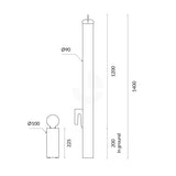 Bollard Heavy Duty - Removable KeyLock 90mm In Ground - Roller Door - Yellow