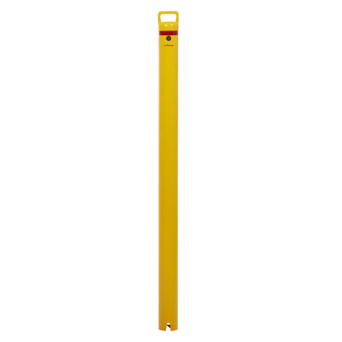 Bollard Heavy Duty Removable KeyLock 90mm In Ground Yellow 1200mm