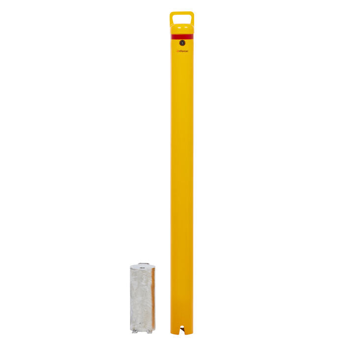 Bollard Heavy Duty Removable KeyLock 90mm In Ground Yellow