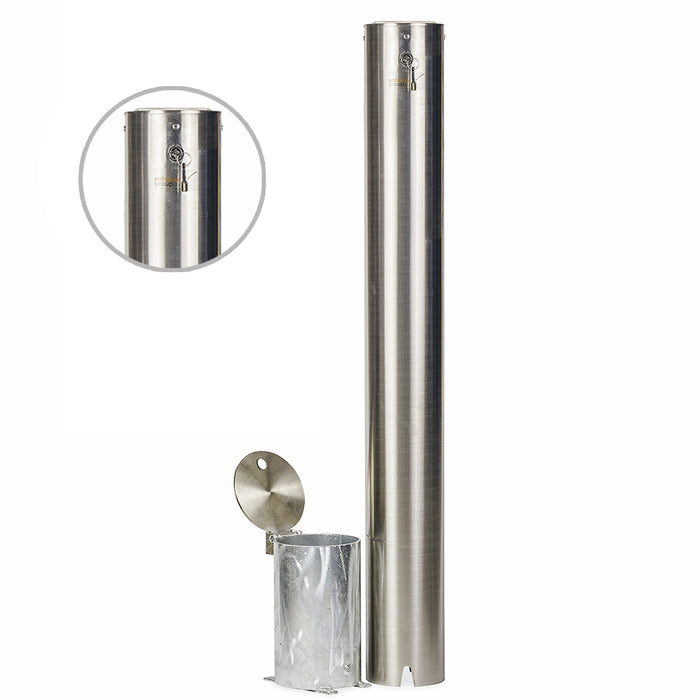 Bollard Premium Removable KeyLock 140mm In Ground - Stainless Steel 304