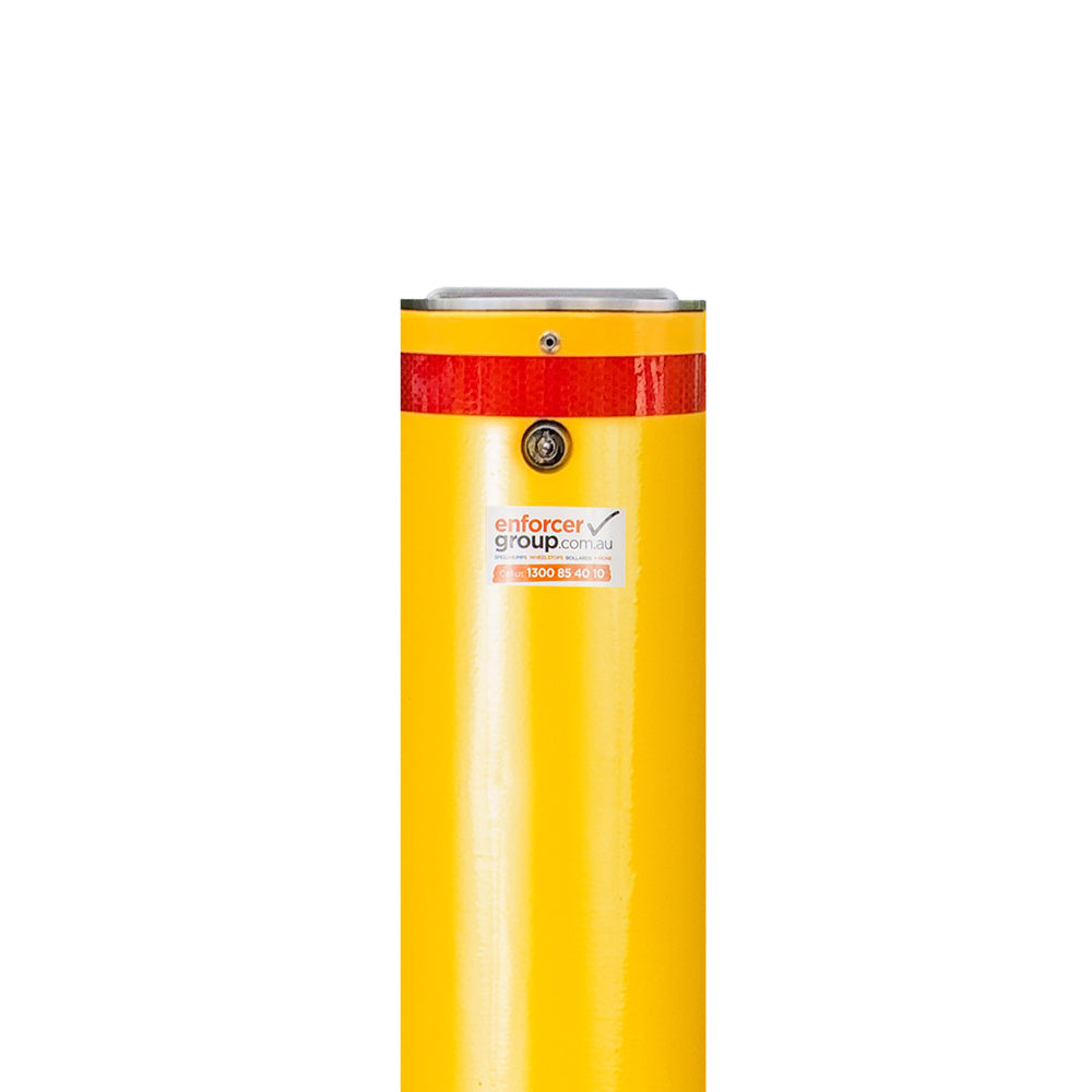 Bollard Premium Removable KeyLock 140mm In Ground - Yellow