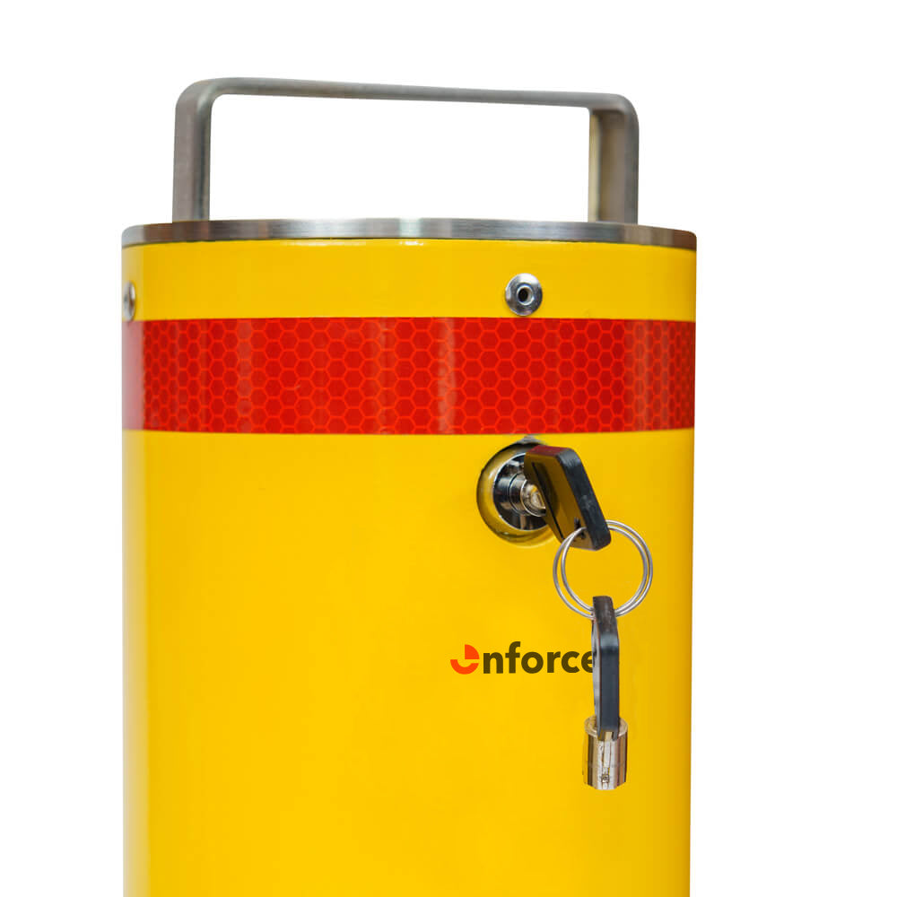 Bollard Premium Removable KeyLock 140mm In Ground - Yellow