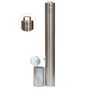 Bollard Premium Removable PadLock 140mm In Ground - Stainless Steel 304