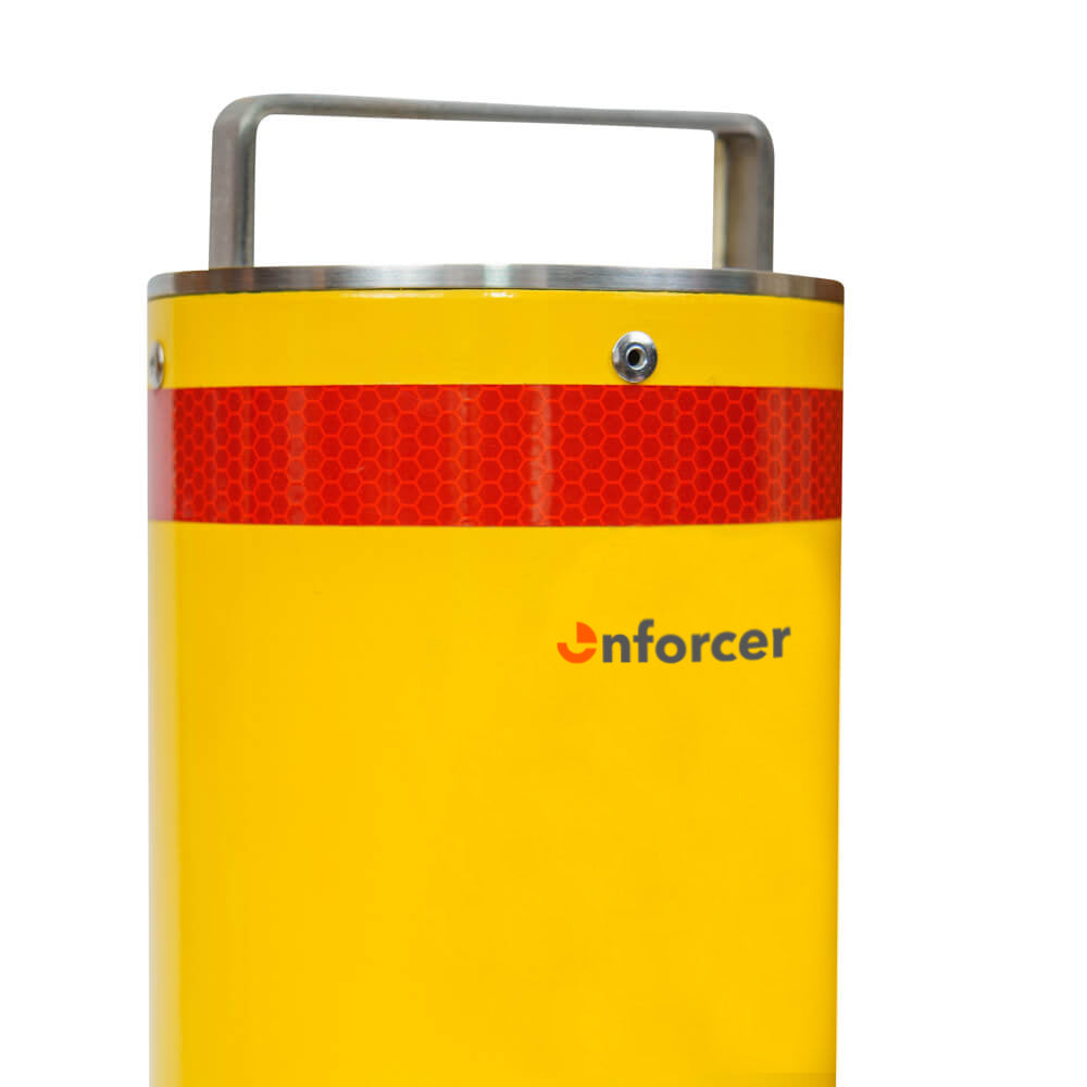 Bollard Premium Removable PadLock 140mm In Ground - Yellow