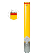 Bollard Premium Removable PadLock 140mm In Ground - Yellow