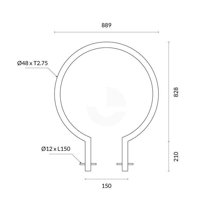 Bike Rack Circular In-Ground - Galvanised