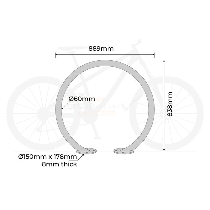 Bike Rack Circular Stainless Steel Surface Mounted - 304 Grade