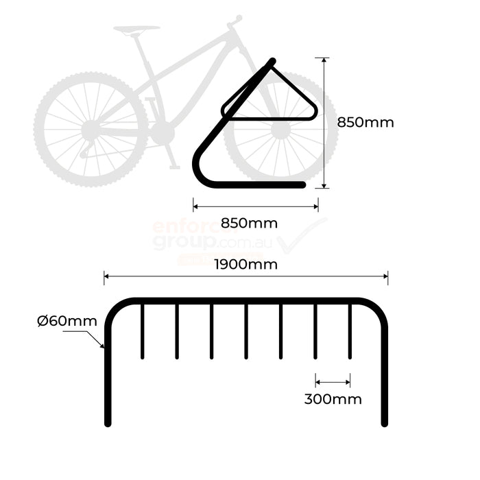 Bike Rack Galvanised Black Coat Hanger - Large