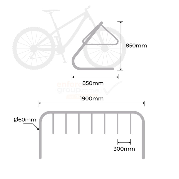 Bike Rack Galvanised Coat Hanger - Large