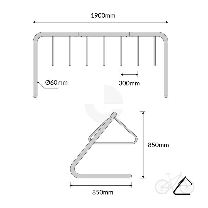 Bike Rack Galvanised Coat Hanger - Large
