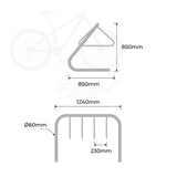 Bike Rack Galvanised Coat Hanger - Medium