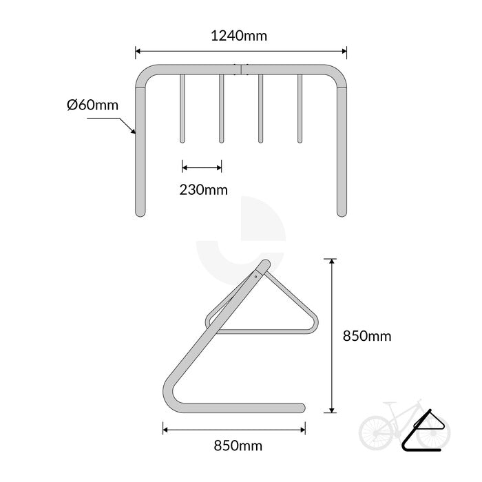 Bike Rack Galvanised Coat Hanger - Medium