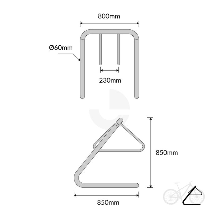 Bike Rack Galvanised Coat Hanger - Small