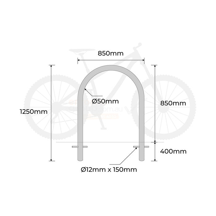 Bike Rack Stainless Steel In Ground Hoop 304 Grade