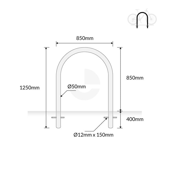 Bike Rack Stainless Steel In Ground Hoop 304 Grade