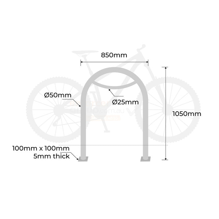 Bike Rack Stainless Steel In Ground Hoop 316 Grade - City of Melbourne Design