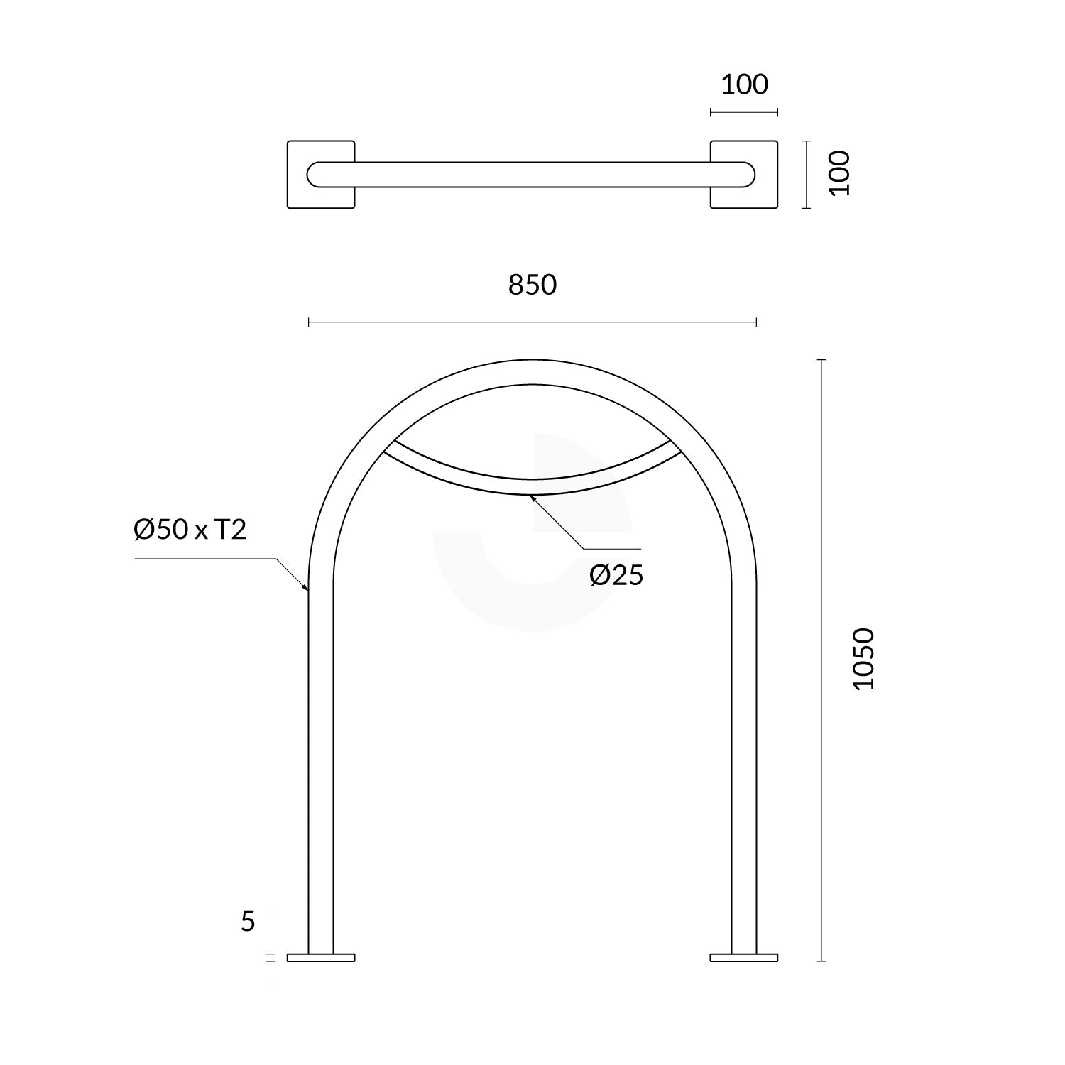 Bike Rack Stainless Steel In Ground Hoop 316 Grade - City of Melbourne Design