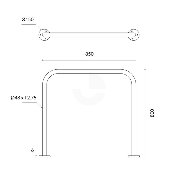 Bike Rack Square Surface Mounted Galvanised