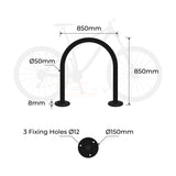 Bike Rack Surface Mounted Hoop - Galvanised Black