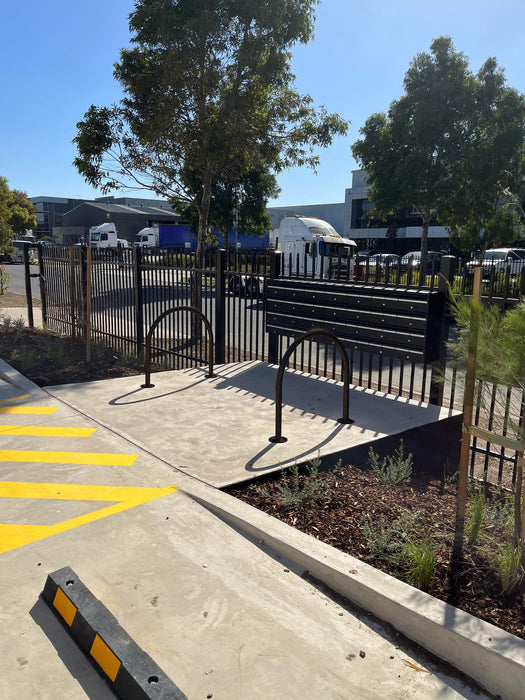 Bike Rack Surface Mounted Hoop Galvanised Black