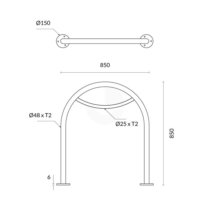 Bike Rack City of Melbourne Design Surface Mounted - Stainless Steel 304 Grade