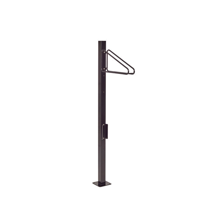 Bike Rack Vertical, Post Mounted - Black