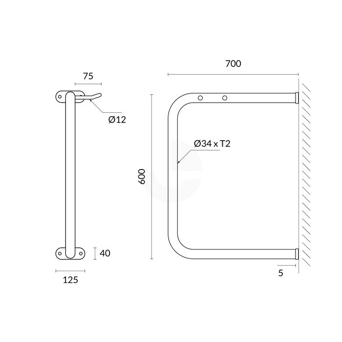 Bike Rack Wall Mounted - Galvanised