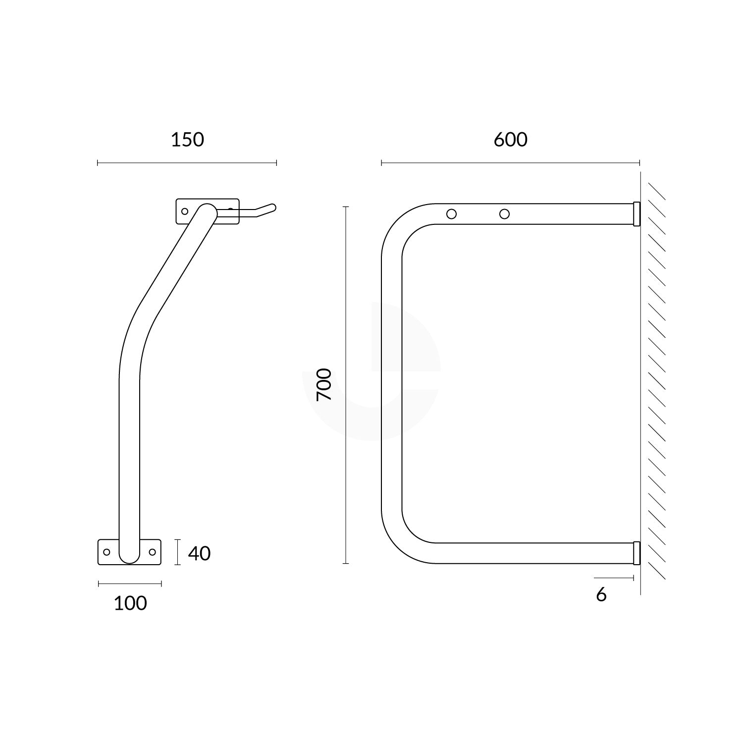 Bike Rack Wall Mounted - Galvanised Black