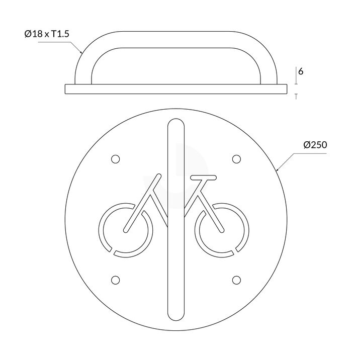 Bike Rack Wall Mounted Round 304 Grade Stainless Steel