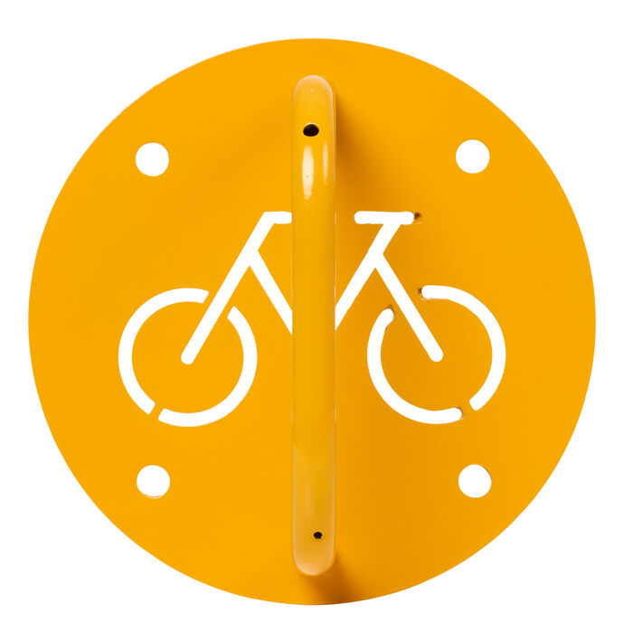 Bike Rack Wall Mounted Round Galvanised Yellow