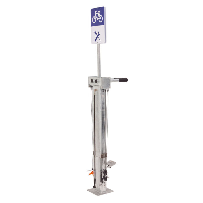Bike Repair Station Stand - Galvanised, with Multi Tools