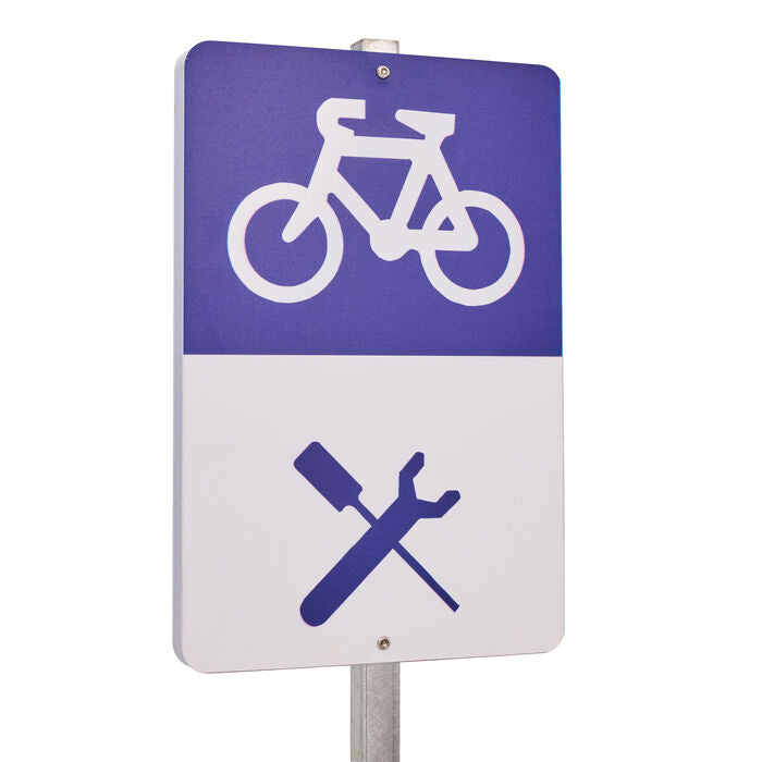 Bike Repair Station Stand - Galvanised, with Multi Tools