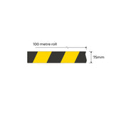 Yellow/Black Barrier Tape 100m x 75mm